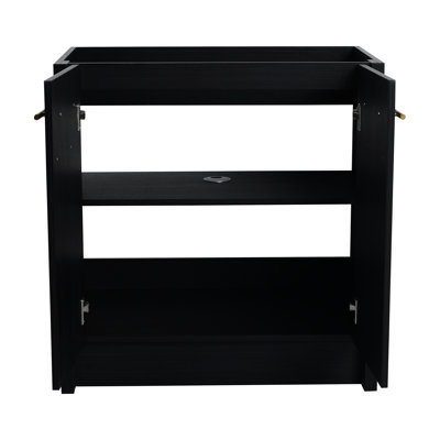Meuble-lavabo autoportant de 30 po - châtaignier noir, modèle moderne captivant, porte à fermeture en douceur, amplement de rangement, modèle moderniste de 30 pouces, possibilité abondante
