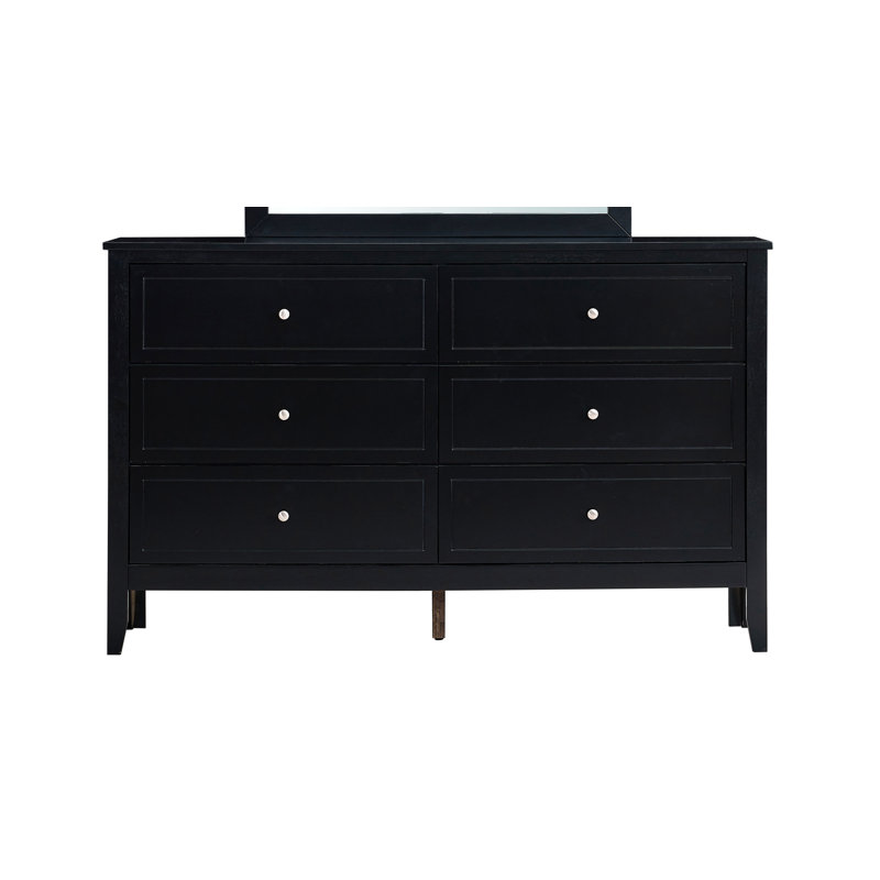 Daniel 6 Drawer Dresser -Black, Black