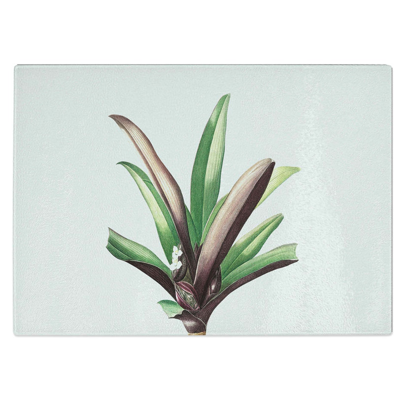 Tempered Glass Boat Lily Flowers Chopping Board, 28.5 cm W x 20 cm L