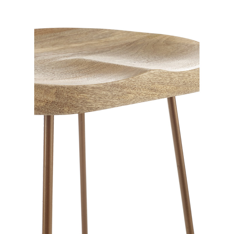 Wayman Counter Stool with Metal Frame, Gold