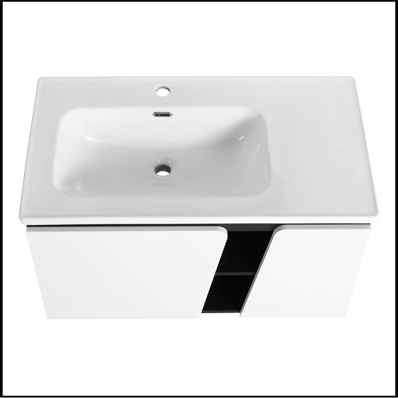 Routte 35.6'' Single Bathroom Vanity with Ceramic Top