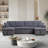 Artemax  U-Shape Pull-out Sleeper Sectional Sofa with Double Storage Spaces ,Dark gray