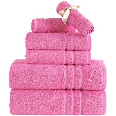Homaira 6-Piece Turkish Cotton Towel Set, Soft and Absorbent Bath Towels
