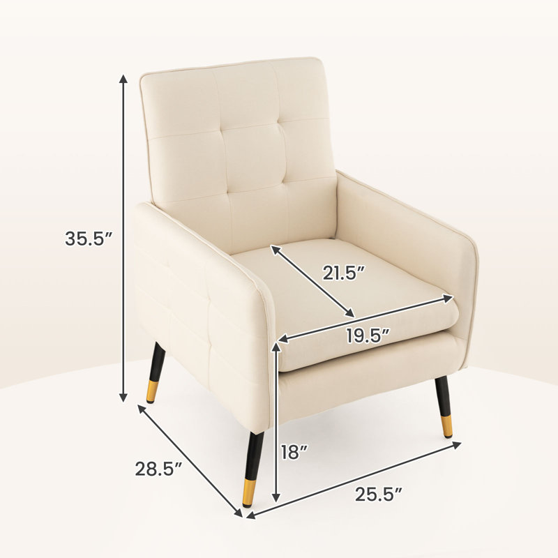 Fauteuil de 28,5 po de largeur, Lin blanc