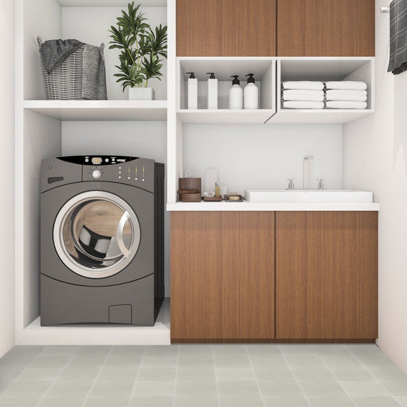 Solid 8" x 8" Cement Wall & Floor Tile, Cohiba