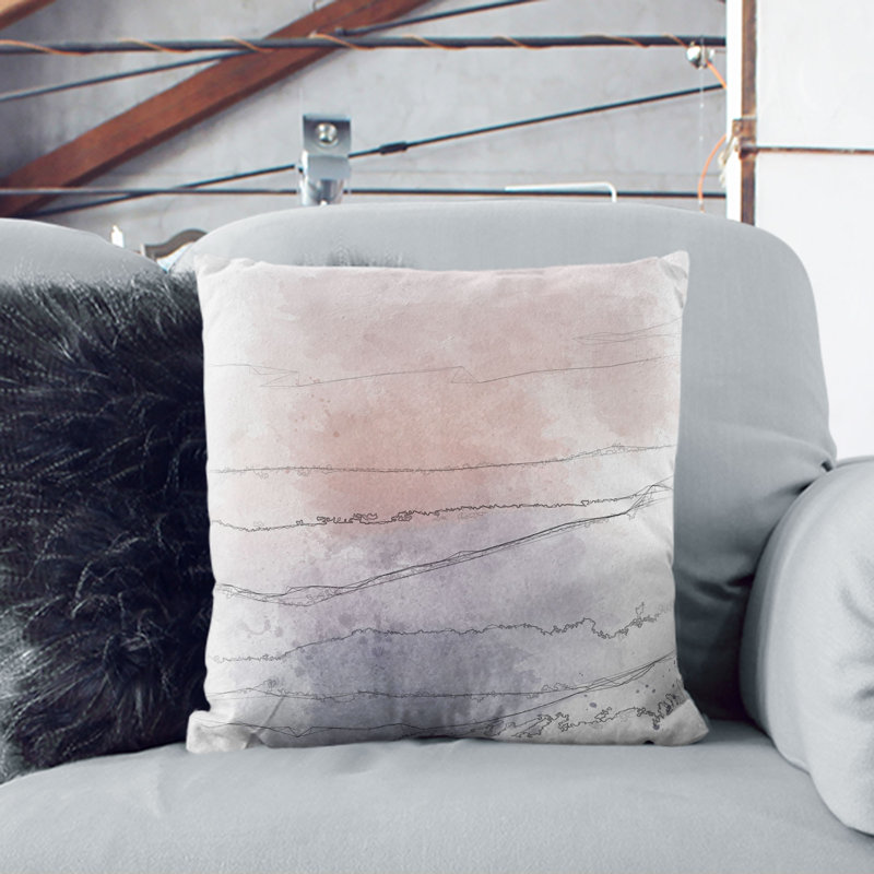 Abstract Square Throw Cushion, Black, 55cm H x 55cm W x 20cm D