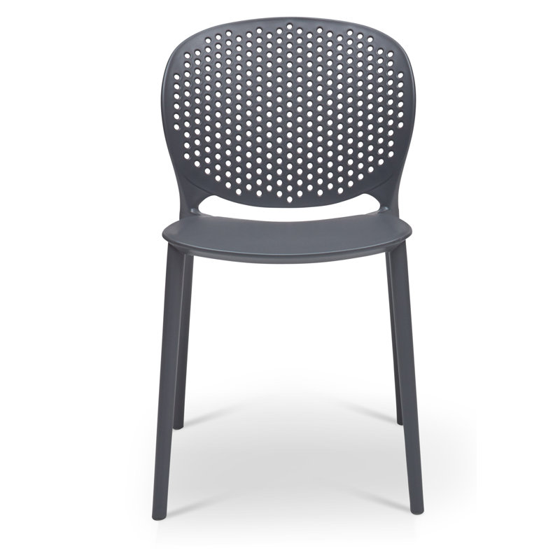 Bailey Stacking Patio Dining Chair, Black Gray