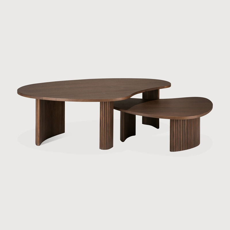 Boomerang Solid Wood Coffee Table, Brown
