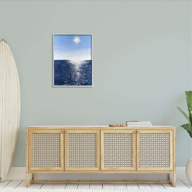 «Summer Sunlight Ocean Reflection» par Michael Willett - photographie à cadre flottant sur bois, H 30 po x l 24 po x P 1,5 po