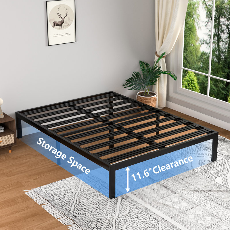 Base de lit plate-forme robuste 14 po, Double, Noir