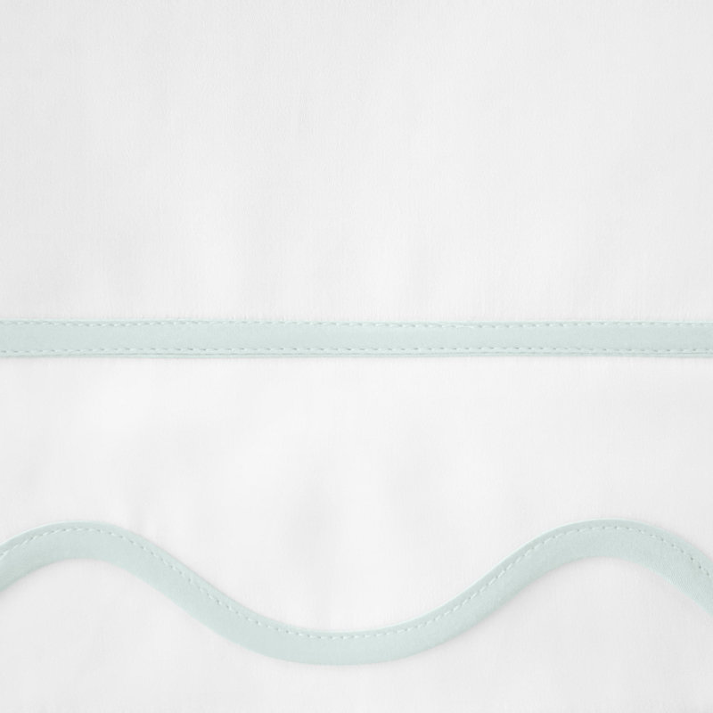 Amalfi Sateen Sheet Set, California King Sheet Set, White/Eucalipto