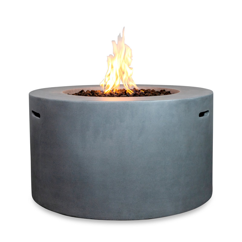 Foyer d'extérieur au gaz propane en béton de 42 po avec porte d'accès Mason , Gris