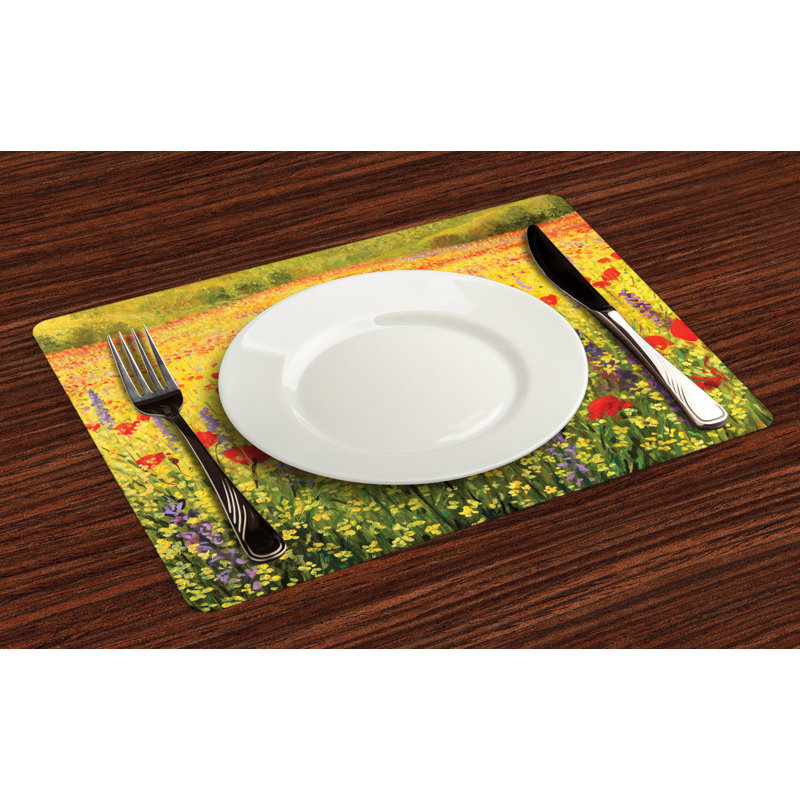 Gauna Flower Field with Poppies Farm Placemat