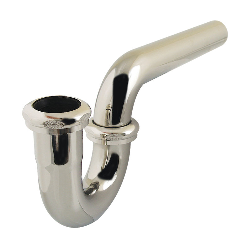 Kingston Brass Made To Match 1-1/4 Inch Decor P-Trap without Flange, 12-7/8 Inch Length, 18 Gauge, Polished Nickel
