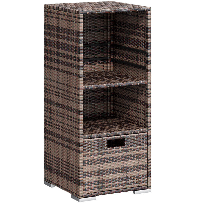 Organisateur de rangement imperméable en rotin, Brun