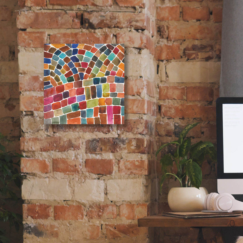  «Winding Path 1» par Cheryl Warrick, art mural sur toile, 12 po x 12 po