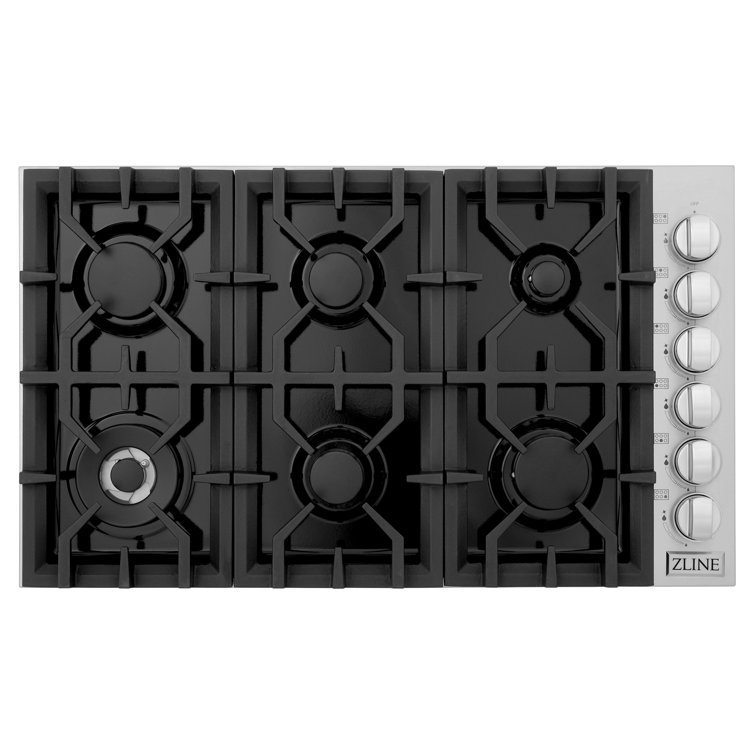 ZLINE 36 in. Gas Cooktop with 6 Burners and Porcelain Top