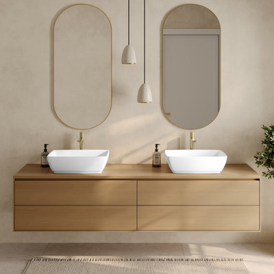 STYLISH Contempo 19"L White Rectangular Vessel Sink