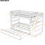 Lit superposé Twintwin avec lit gigogne et 3 escaliers de rangement intelligents, escaliers gris-130465946