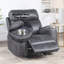 Fauteuil inclinable manuel en microfibre gris foncé avec porte-gobelet