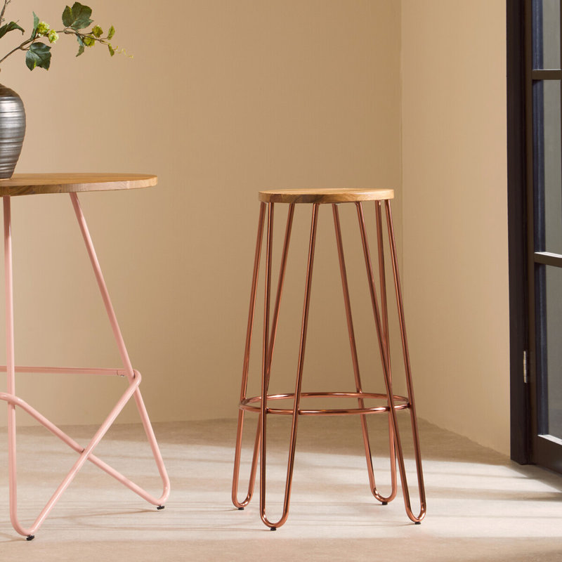 McMahon Counter Stool with Metal Frame, Sliver