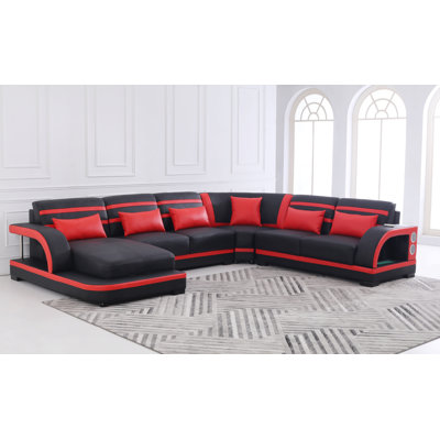 Lorese 157" Wide Leather Match Sofa & Chaise