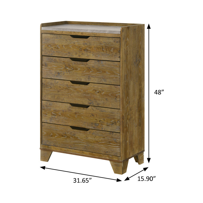 Commode rustique 31,65 ", brun