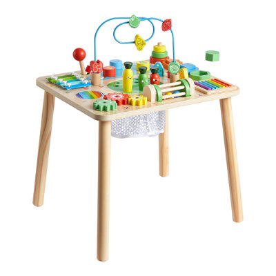 Montessori Activity Table for Toddler 1-3 Years Old, 13 in 1 Wooden Learn Activity Desk, Baby Play Table for Boys & Girls Aged 6+ Months, Great Birthday, Christmas, Children's Day Present