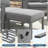 Set of 2, 22” All-Weather Metal Patio Ottomans Thick Cushions & Frame-1298772605