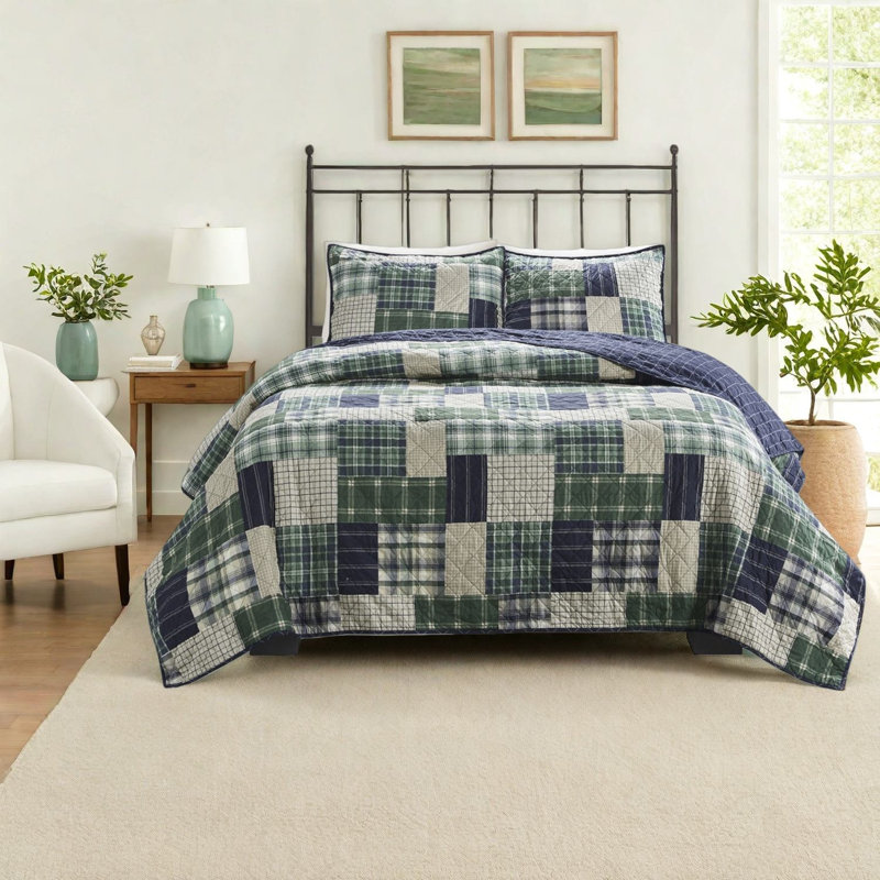 Reversible Bedding Sets, Microfiber King Quilt, Rustic Farmhouse Home