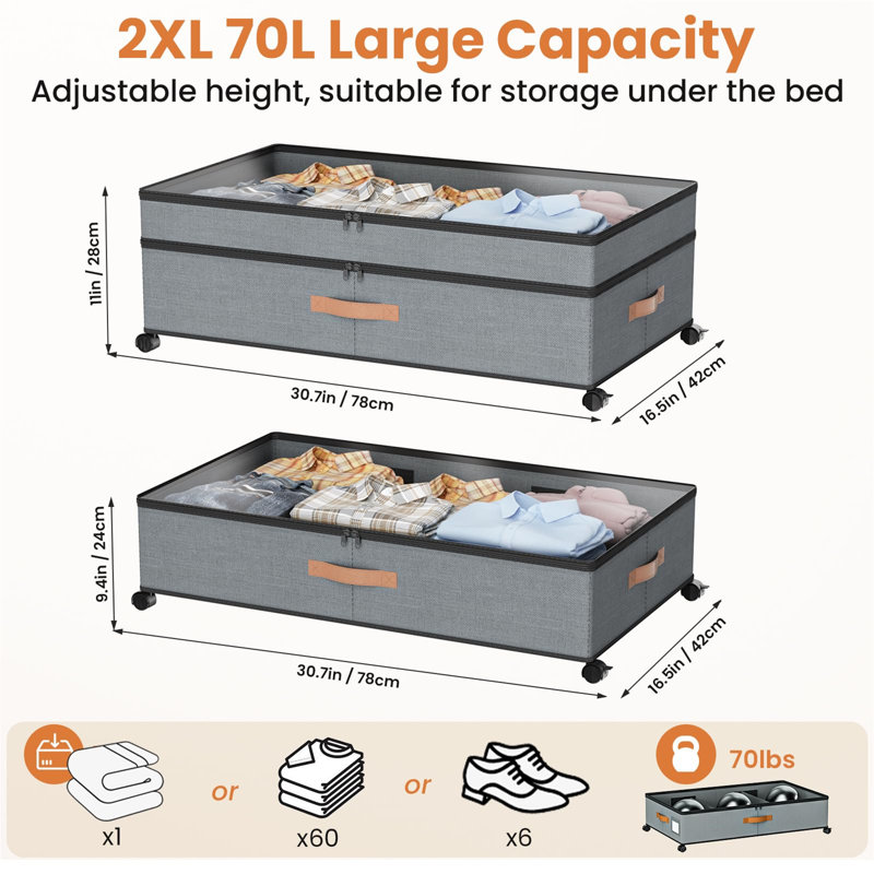 Rebrilliant Fabric Underbed Storage