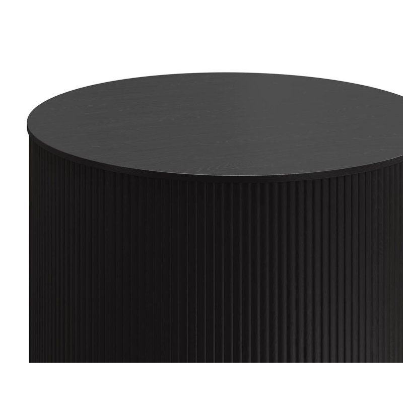 KALLA Solid Wood End Table, Black