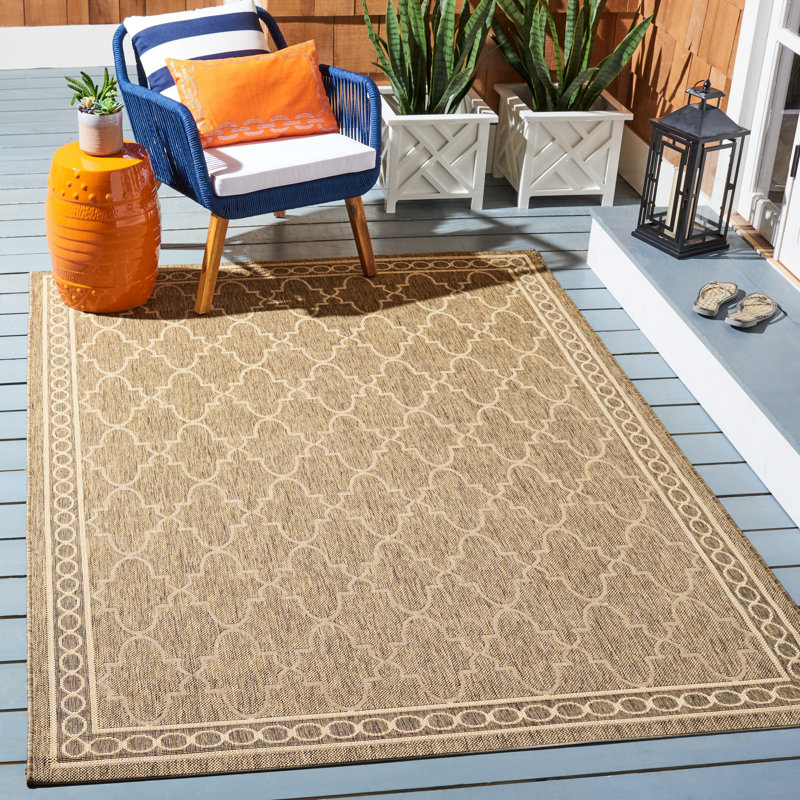 Tapis intérieur / extérieur beige Herefordshire, Rectangle 8 pi x 11 pi 2 po