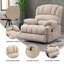 Fauteuil inclinable électrique en chenille de grande taille avec massage par vibration 8 points et chauffage lombaire-1893211102