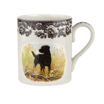 Grande tasse noire 16 oz Spode Woodland Dogs