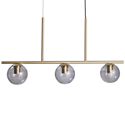 3 - Light Brown/Clear Kitchen Island Pendant