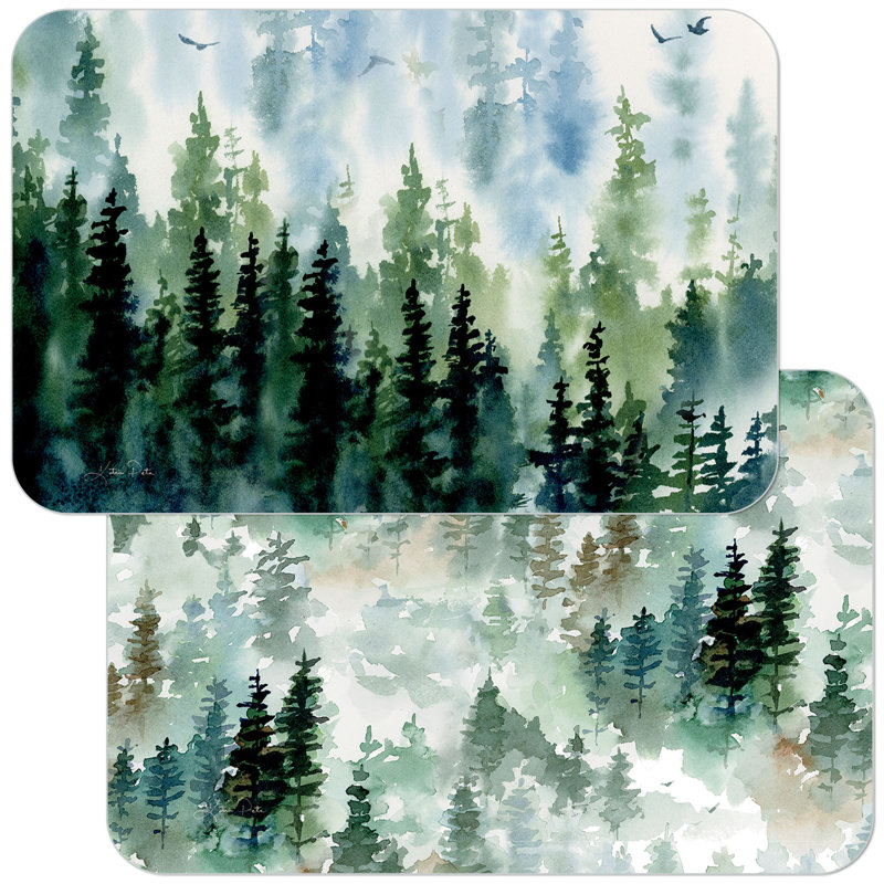 Tree Line 4-Pack Reversible Easy Care Placemats