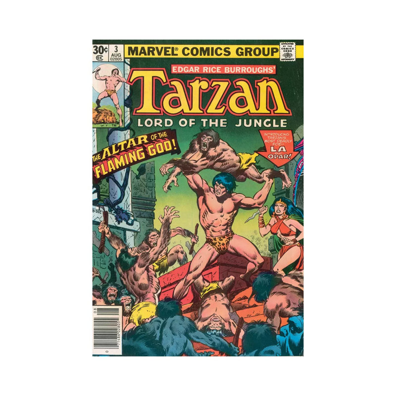Tarzan Comic Cover by Jon Buscema - Wrapped Canvas Gallery-Wrapped Canvas Giclée, 101.6 cm H x 66.04 cm W x 3.175 cm D