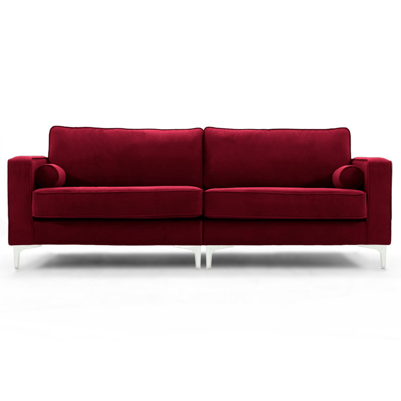 Georgio 4 Seater Velvet Sofa, Burgundy