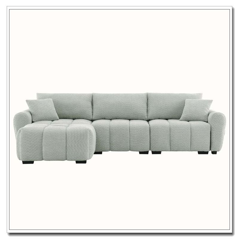 Canapé modulaire en tissu Boucle, Vert clair
