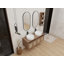 Meuble-lavabo 48 po avec 2 lavabos en céramique et support de rangement, 4 portes à fermeture douce, montage flottant, contreplaqué