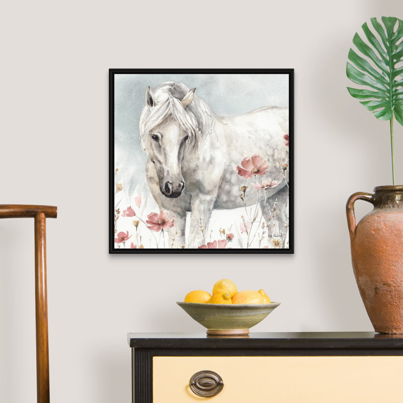 Art sauvage sur toile, "Chevaux sauvages", Toile avec cadre noir, H 22 po x l 22 po x P 2 po
