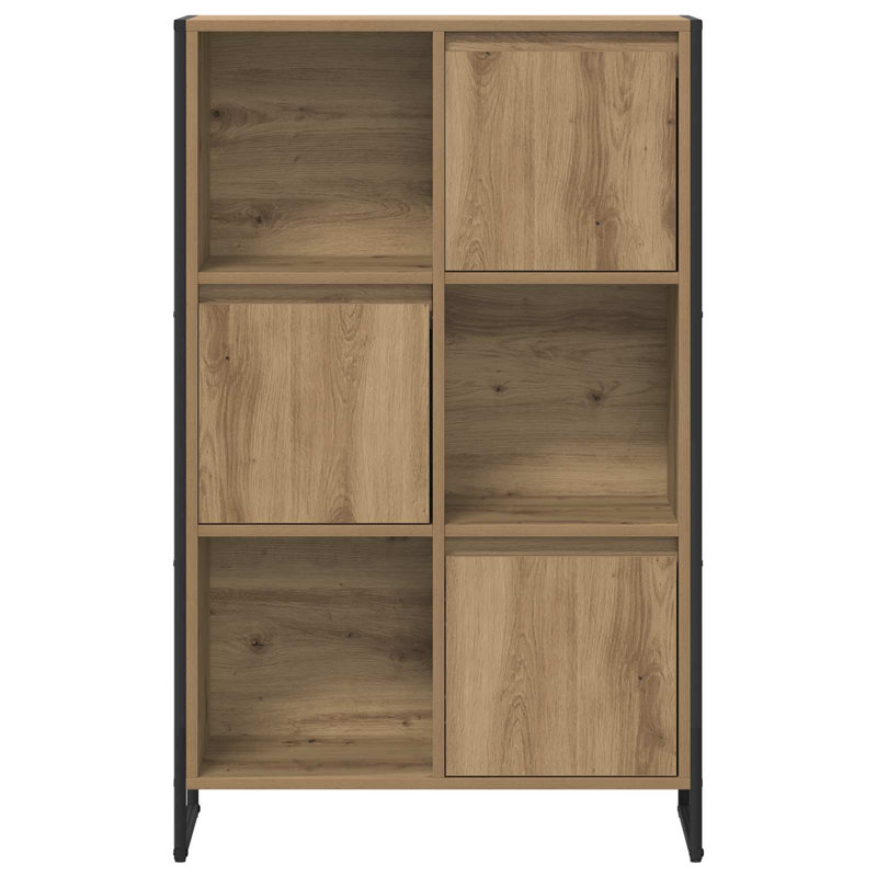 108cm H x 68cm W Steel Book Cabinet Bookcase, Artisian Oak