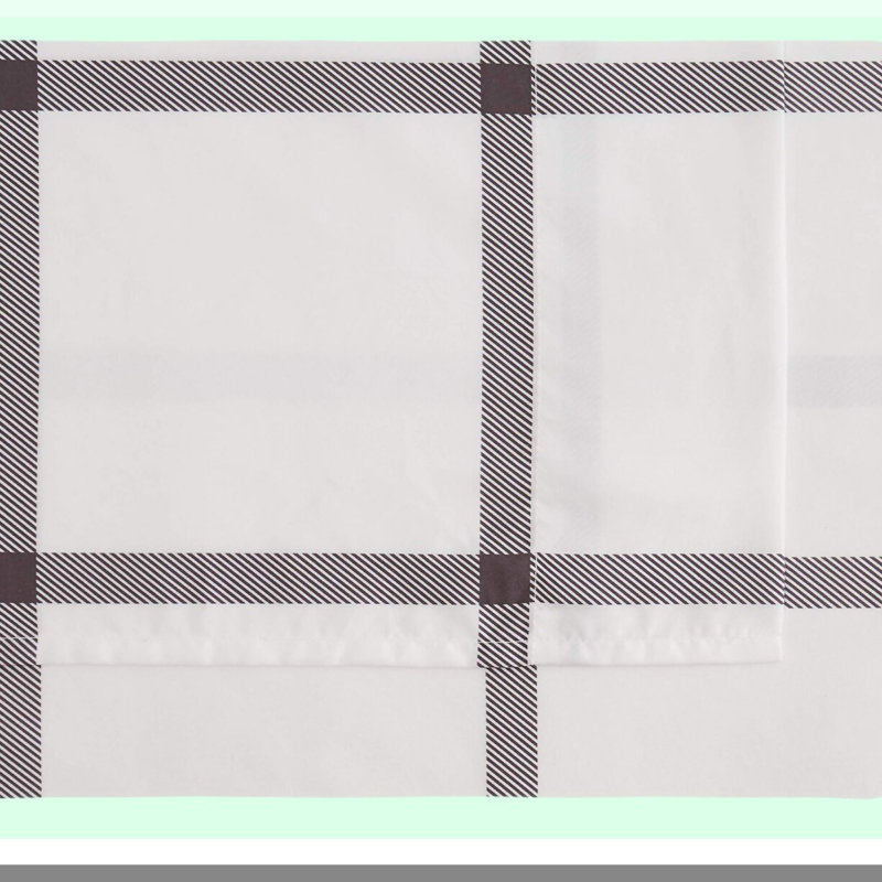 Luxury Windowpane Microfiber Pillowcase Set - Queen Size - Charcoal Grey - Soft & Breathable Bedding - Printed Collection