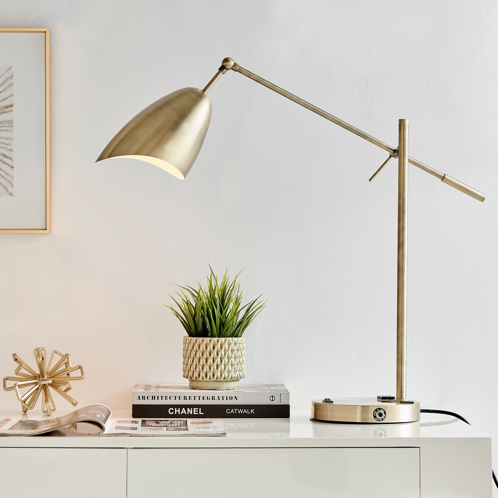 Willa Arlo Interiors Munson 34" Desk Lamp with USB and Outlet & Reviews | Wayfair