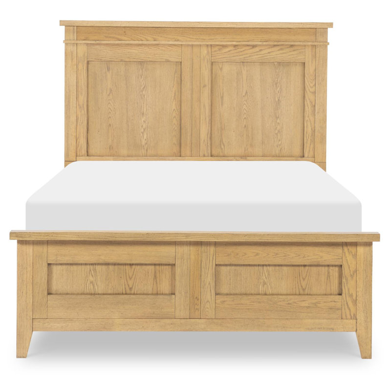 Today's Traditions Complete Panel Bed, Full 4/6 - Youth Bedroom Furniture With Shaker & Farmhouse Style, Hickory Finish, Oiled Bronze Hardware