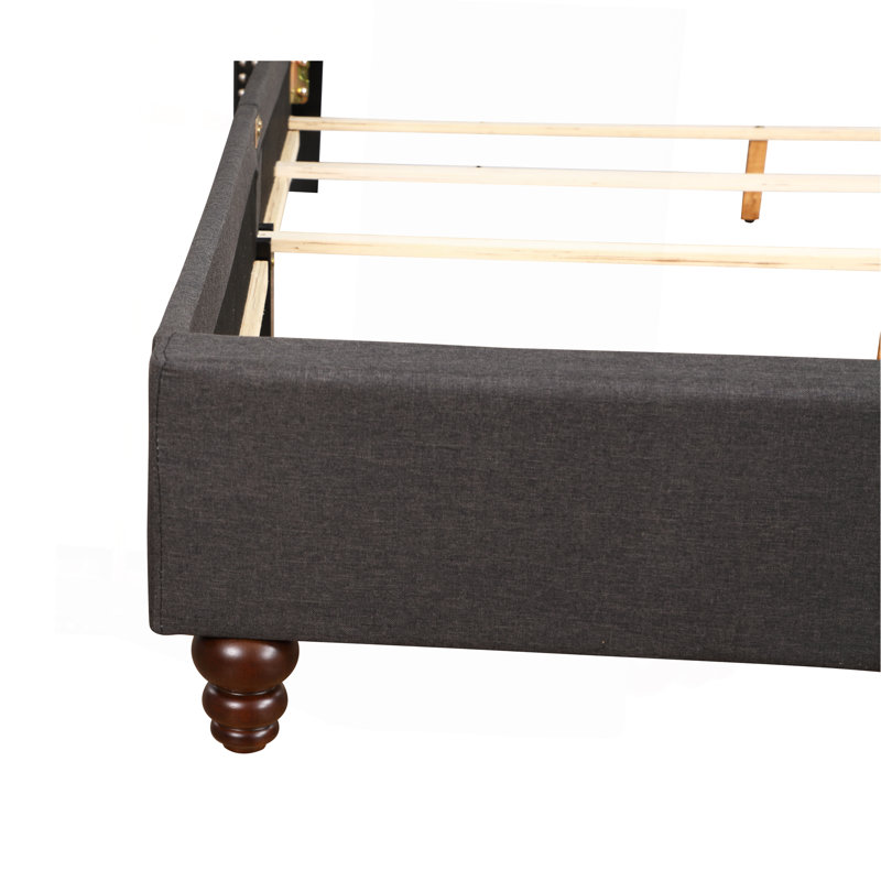 Elegant Transitional Black Upholstered King Bed