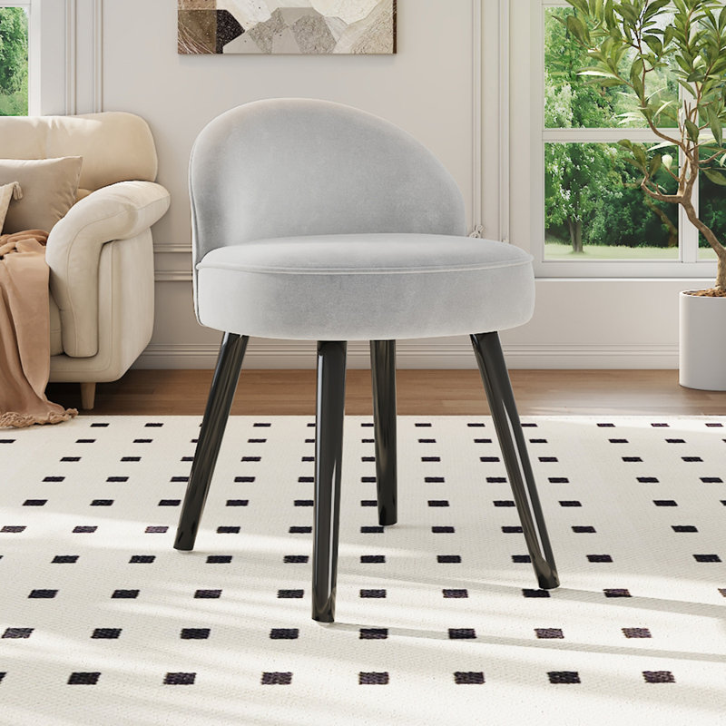 Manufactured Wood Accent Stool, Off-White/Black 