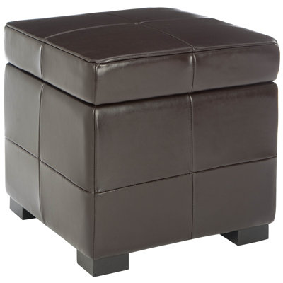 Lorenzo Leather Cube Ottoman