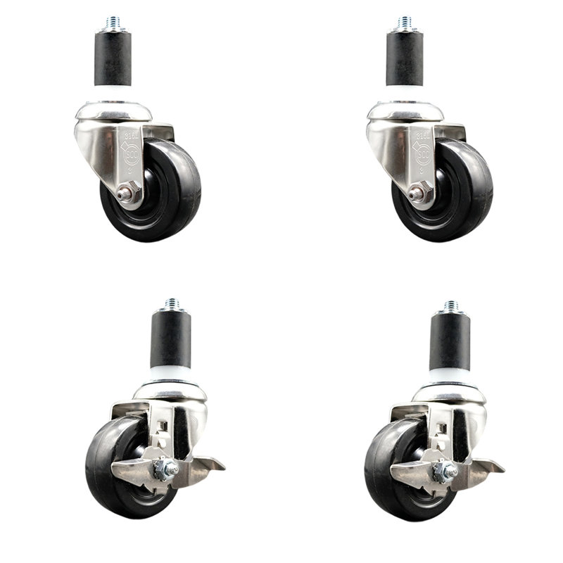 Ensemble de roulettes extensibles en caoutchouc souple